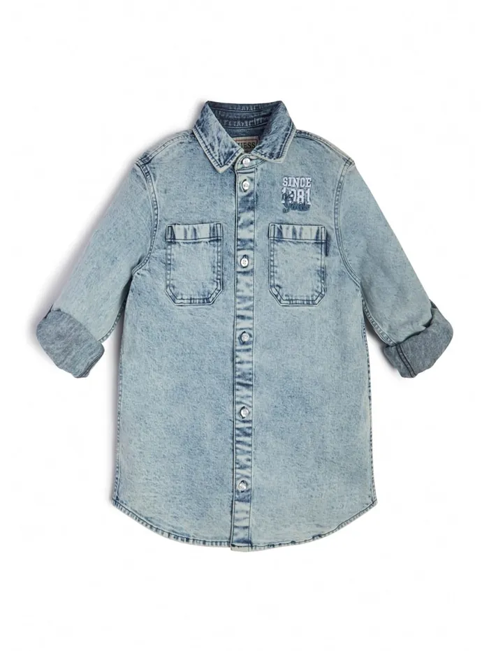 GUESS Big Boy 7 14 Stretch Denim Shirt 718 Blue 8211 Kids