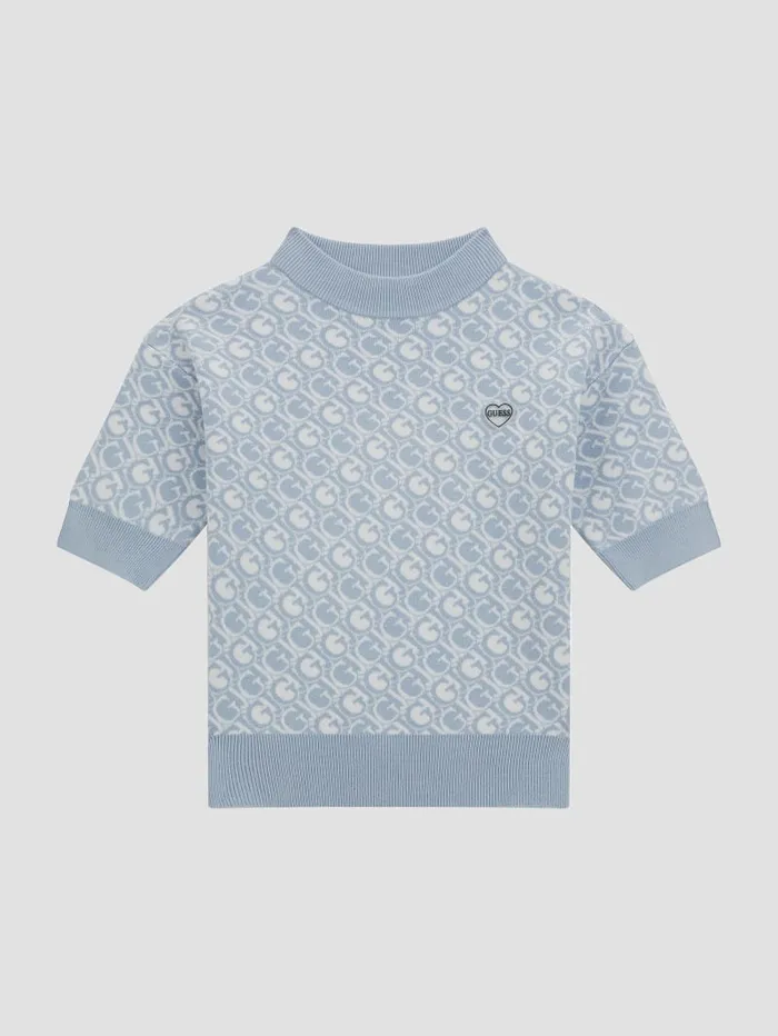 GUESS Big Girl 7 14 Eco Jacquard Sweater 716 Blue 8211 Kids