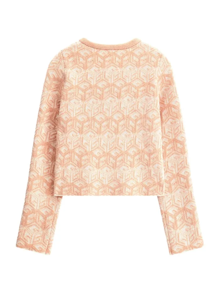 GUESS Big Girl 7 14 GCube Knit Zip Cardigan 716 Pink 8211 Kids