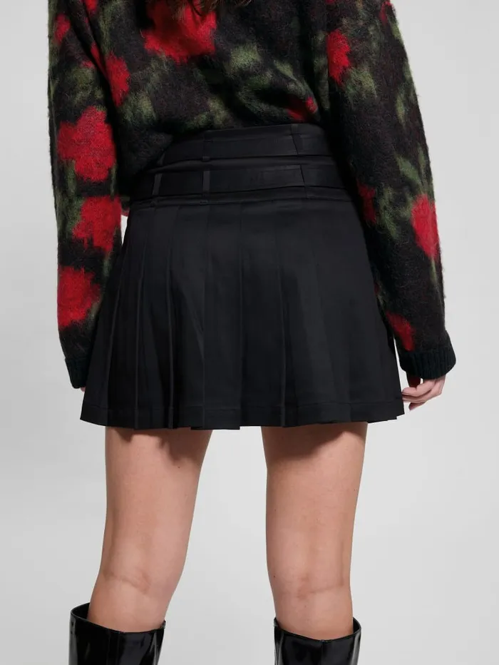 GUESS Bottoms Eco Reeva Belted Pleated Skort Black 8211 Women