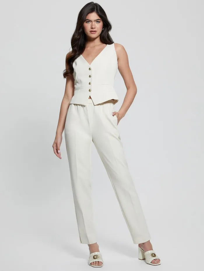 GUESS Bottoms Eco Roberta Structured Joggers White 8211 Women