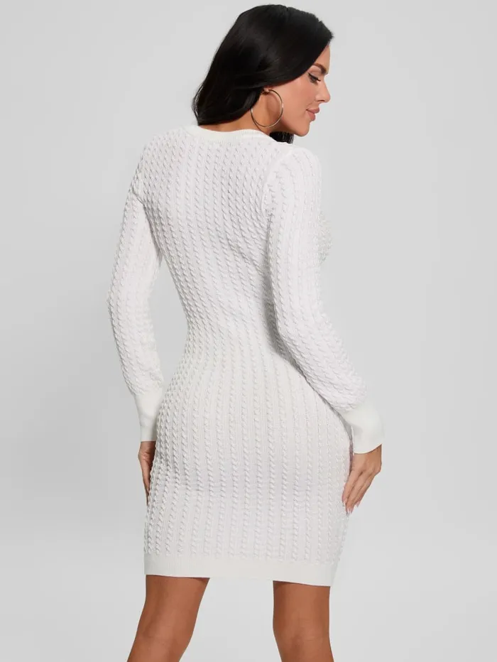 GUESS Dresses and Jumpsuits Josie Button Sweater Dress Beige 8211 Women