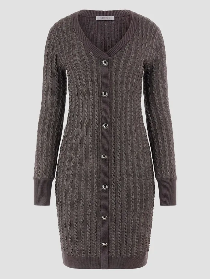 GUESS Dresses and Jumpsuits Josie Button Sweater Dress Beige 8211 Women