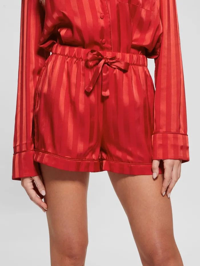 GUESS Guess Eco Eco Satin Shorts PJ Set Red 8211 Men