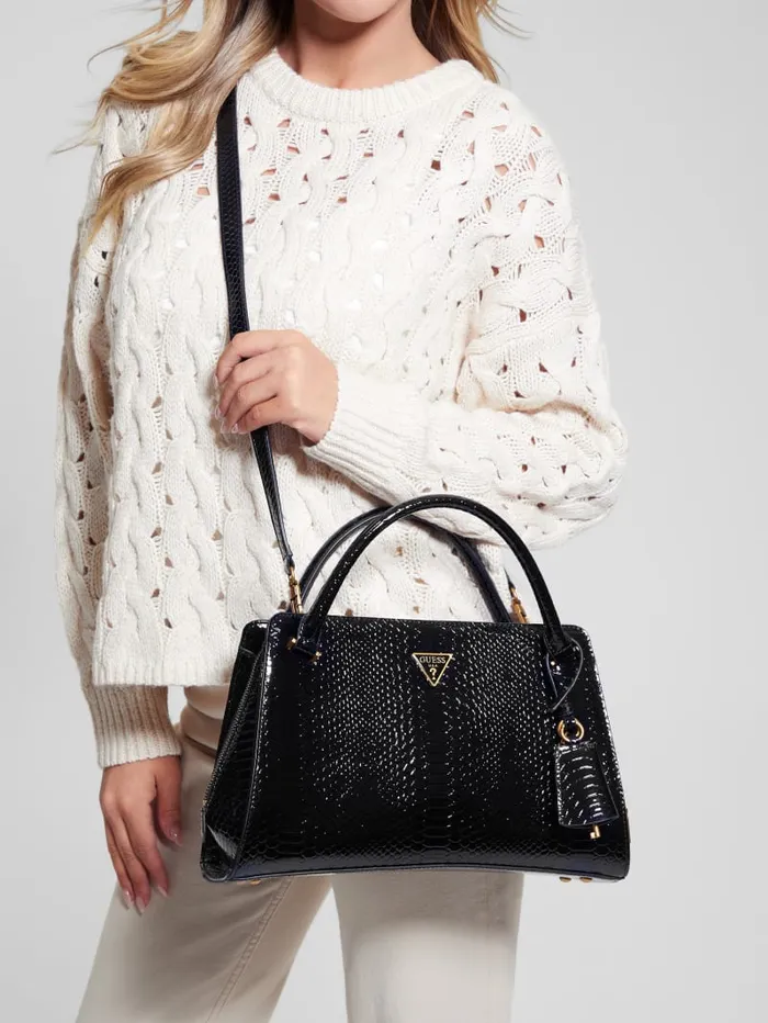 GUESS Handbags Georgina Girlfriend Satchel White 8211 Women