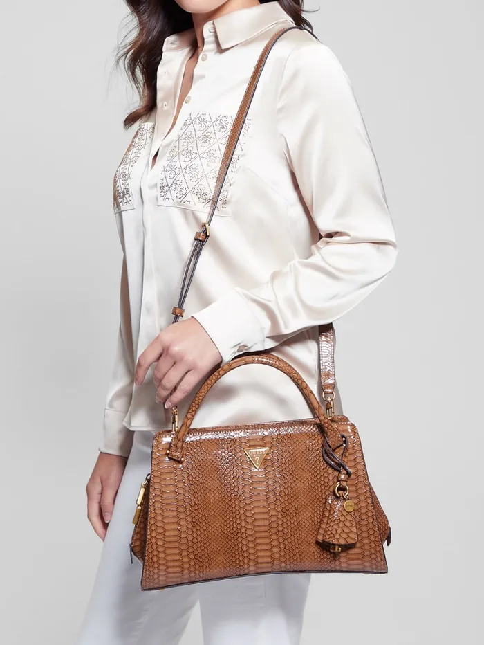 GUESS Handbags Georgina Girlfriend Satchel White 8211 Women