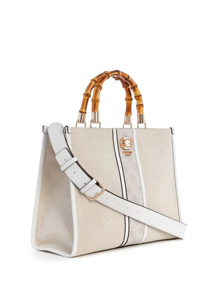 GUESS Handbags Kerima Bamboo Tote Black 8211 Women