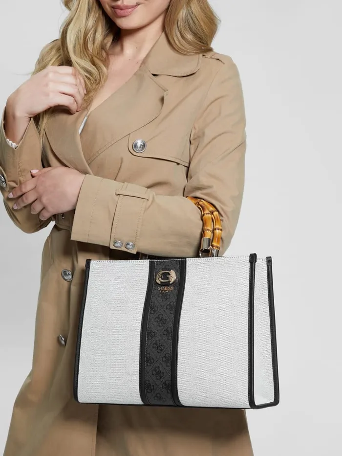 GUESS Handbags Kerima Bamboo Tote Black 8211 Women