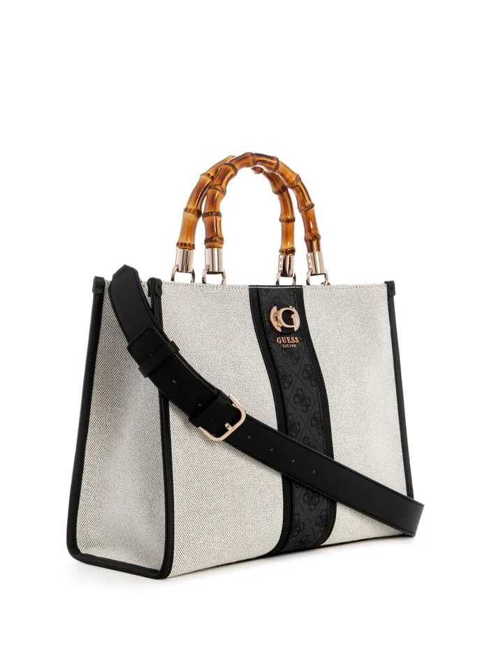 GUESS Handbags Kerima Bamboo Tote Black 8211 Women