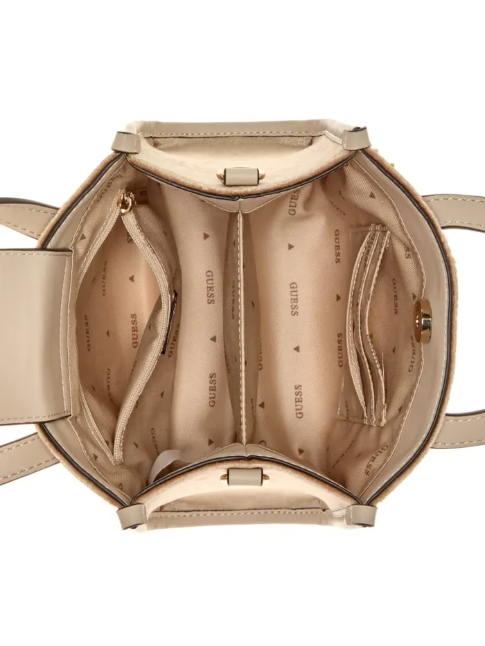 GUESS Handbags Silvana Velvet Mini Tote Gold 8211 Women