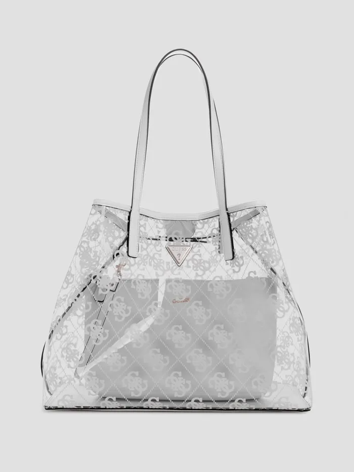 GUESS Handbags Tuana Clear Quattro G Large Tote Black 8211 Women