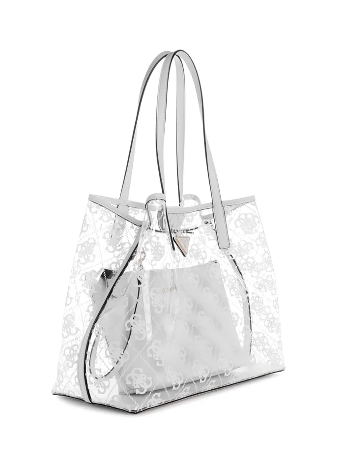 GUESS Handbags Tuana Clear Quattro G Large Tote Black 8211 Women