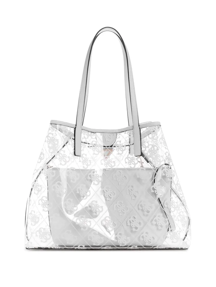GUESS Handbags Tuana Clear Quattro G Large Tote Black 8211 Women