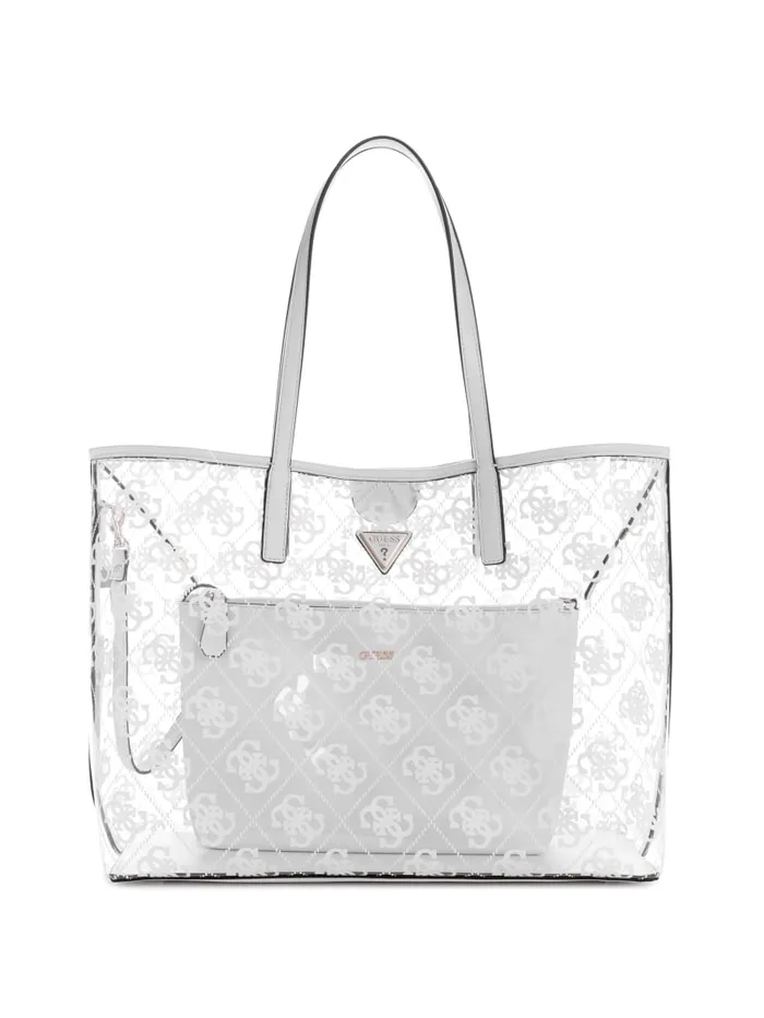 GUESS Handbags Tuana Clear Quattro G Large Tote Black 8211 Women