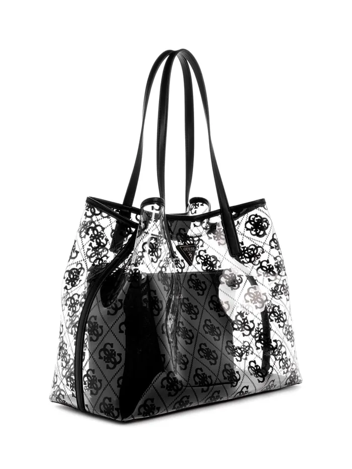 GUESS Handbags Tuana Clear Quattro G Large Tote Black 8211 Women