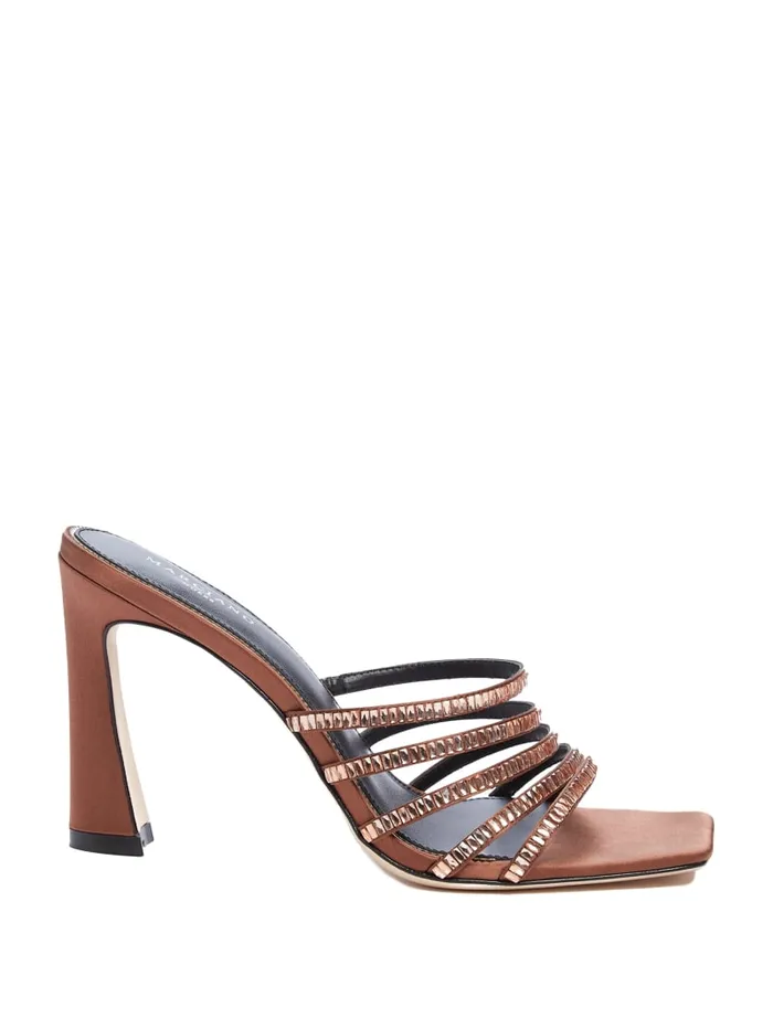 GUESS Heels Baguette Rhinestone Mule Bronze 8211 Unisex