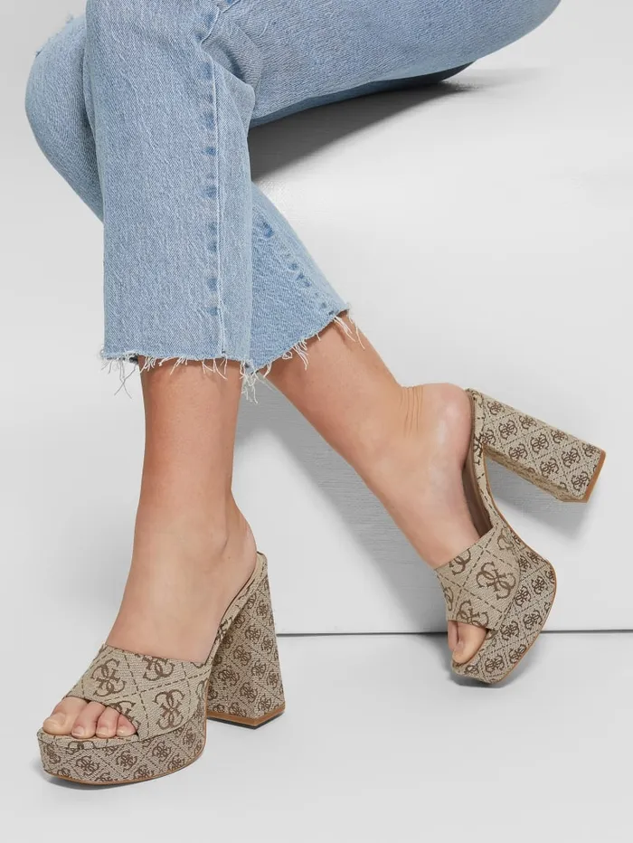 GUESS Heels Jadah Logo Platform Heels Colors 8211 Unisex