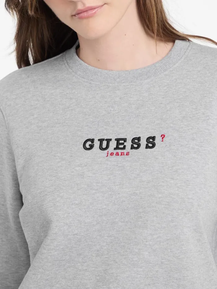 GUESS Hoodies and Sweaters Eco Crewneck Embroidered Sweatshirt Black 8211 Women