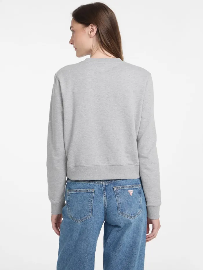 GUESS Hoodies and Sweaters Eco Crewneck Embroidered Sweatshirt Black 8211 Women