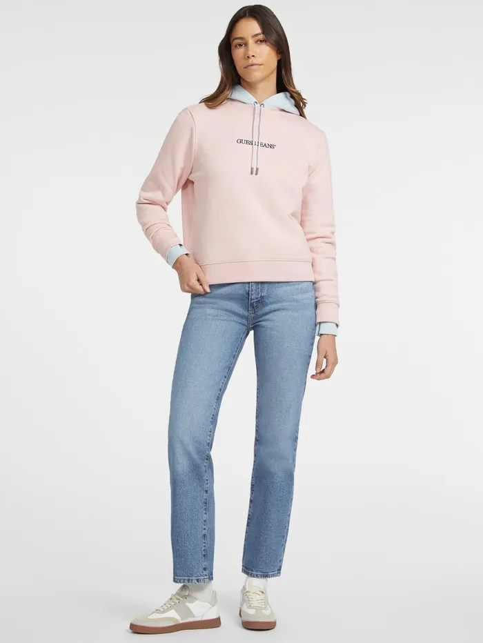 GUESS Hoodies and Sweaters Embroidered Logo Sweatshirt Red 8211 Women