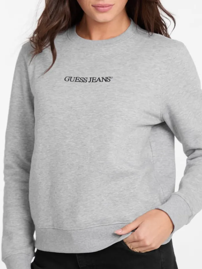 GUESS Hoodies and Sweaters Embroidered Logo Sweatshirt Red 8211 Women