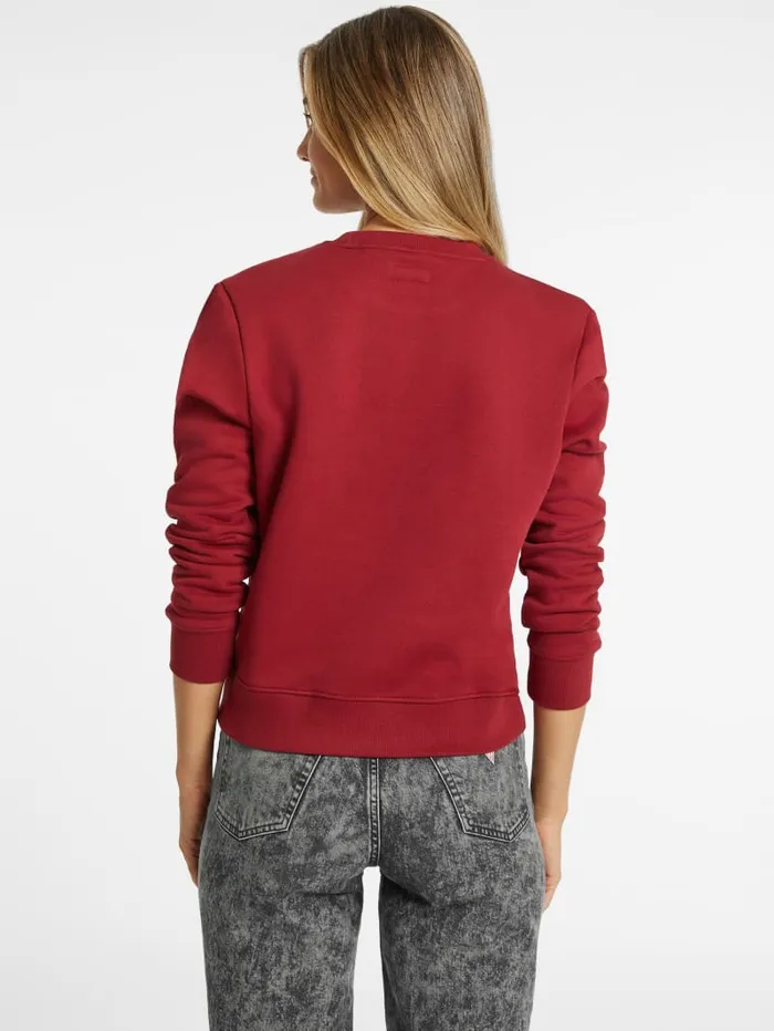 GUESS Hoodies and Sweaters Embroidered Logo Sweatshirt Red 8211 Women