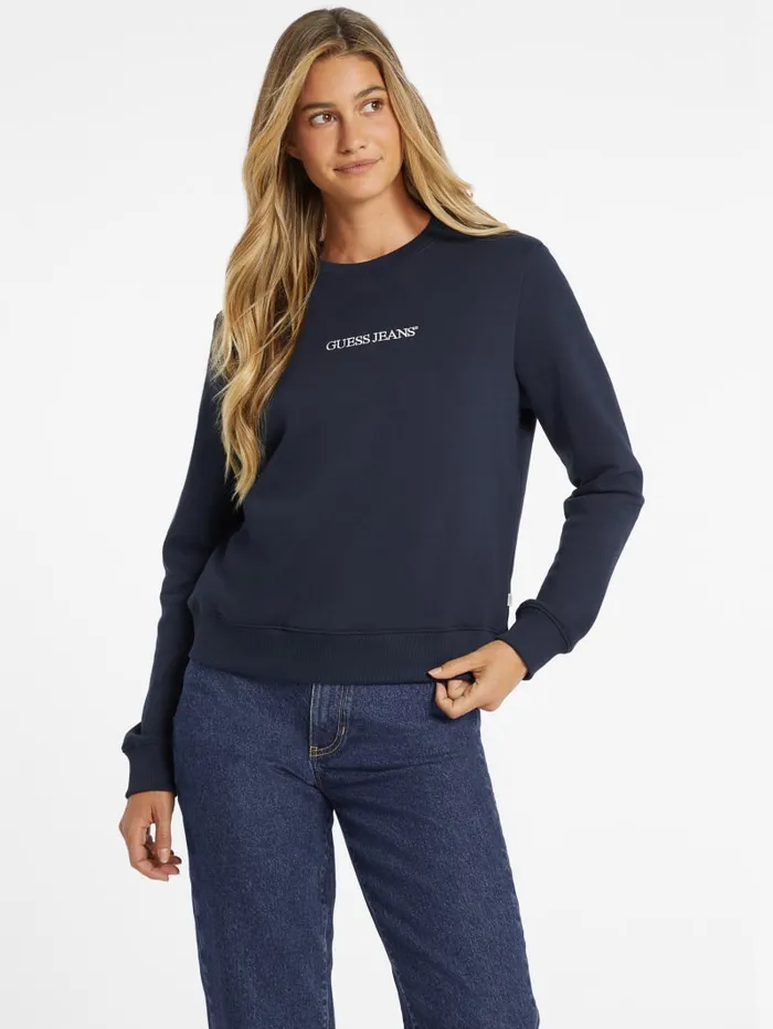 GUESS Hoodies and Sweaters Embroidered Logo Sweatshirt Red 8211 Women