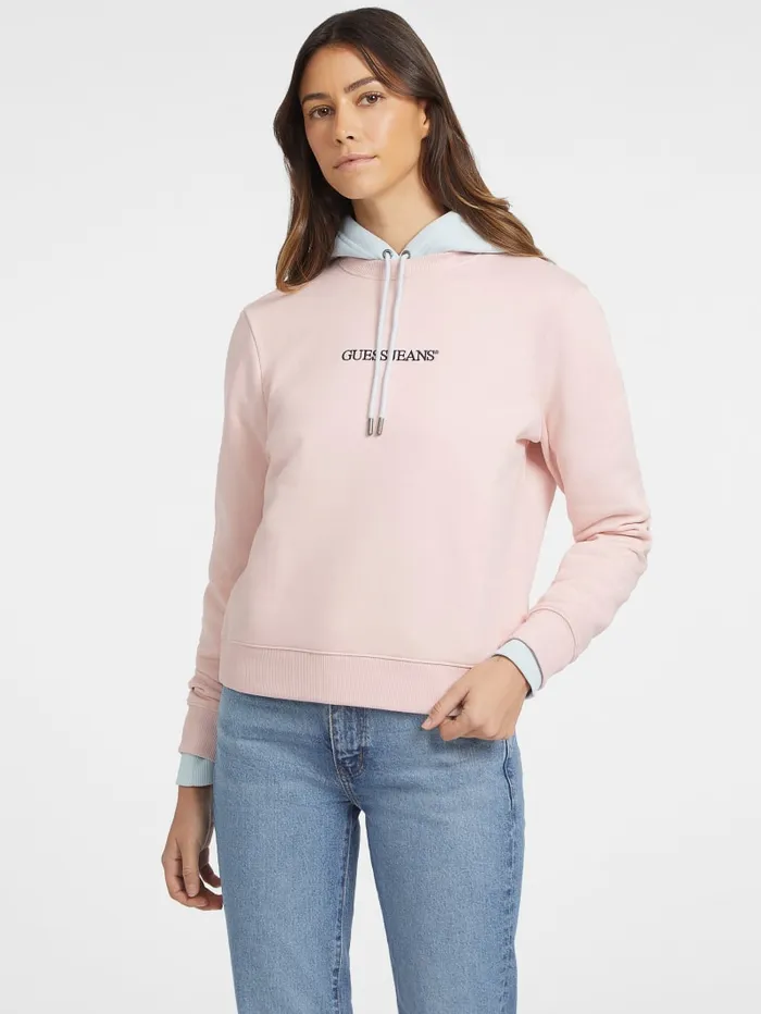 GUESS Hoodies and Sweaters Embroidered Logo Sweatshirt Red 8211 Women