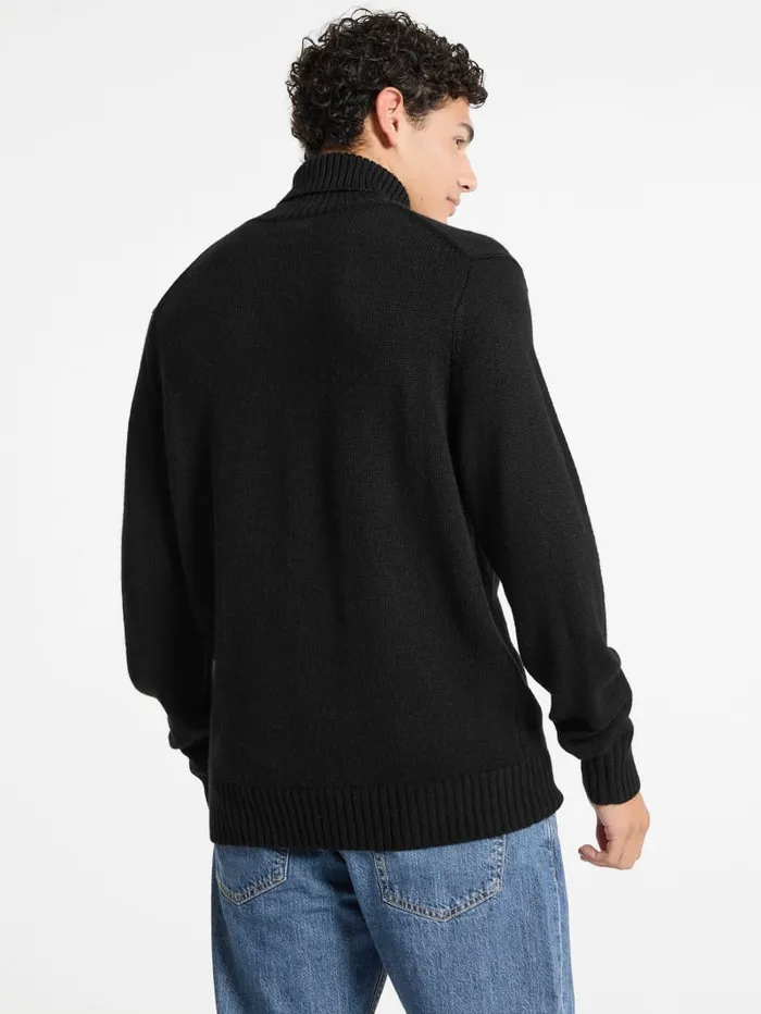 GUESS Hoodies and Sweaters Embroidered Logo Turtleneck Sweater Beige 8211 Men
