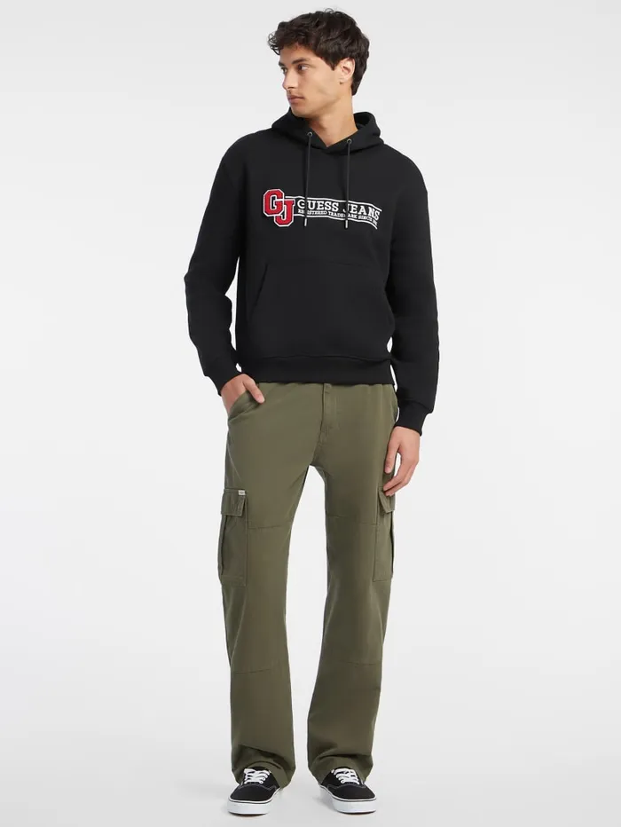 GUESS Hoodies and Sweaters Logo Patch Hoodie Black 8211 Men