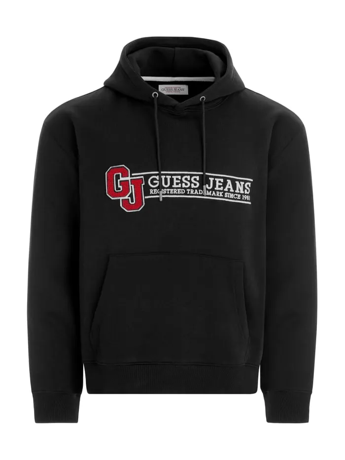 GUESS Hoodies and Sweaters Logo Patch Hoodie Black 8211 Men