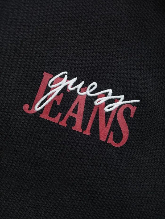 GUESS Hoodies and Sweaters Mixed Chest Logo Hoodie White 8211 Men