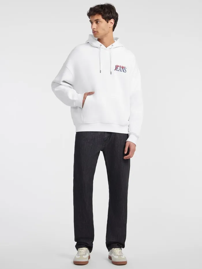 GUESS Hoodies and Sweaters Mixed Chest Logo Hoodie White 8211 Men