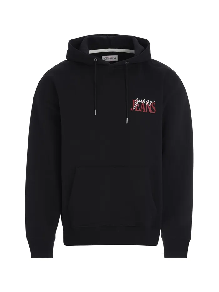 GUESS Hoodies and Sweaters Mixed Chest Logo Hoodie White 8211 Men