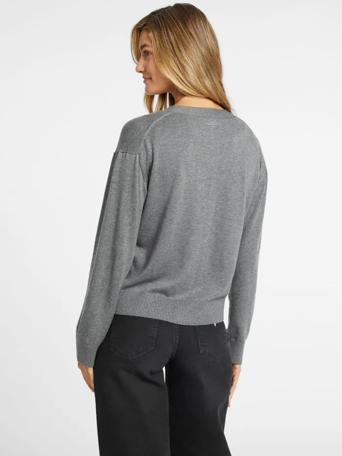 GUESS Hoodies and Sweaters Silk And WoolBlend Mini Triangle Cardigan White 8211 Women