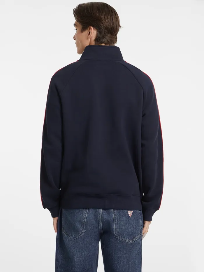 GUESS Hoodies and Sweaters Striped Tape ZipUp Sweatshirt Blue 8211 Men