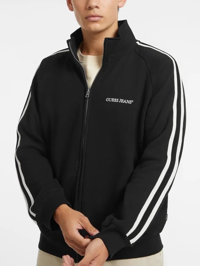GUESS Hoodies and Sweaters Striped Tape ZipUp Sweatshirt Blue 8211 Men