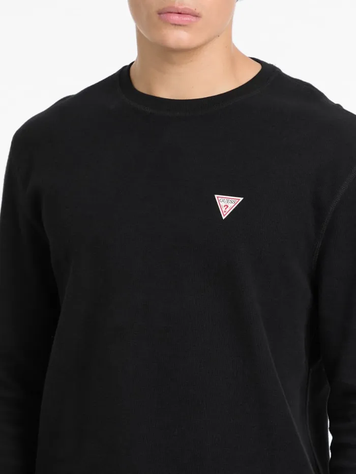 GUESS Hoodies and Sweaters WaffleKnit Mini Triangle LongSleeve Tee Green 8211 Men