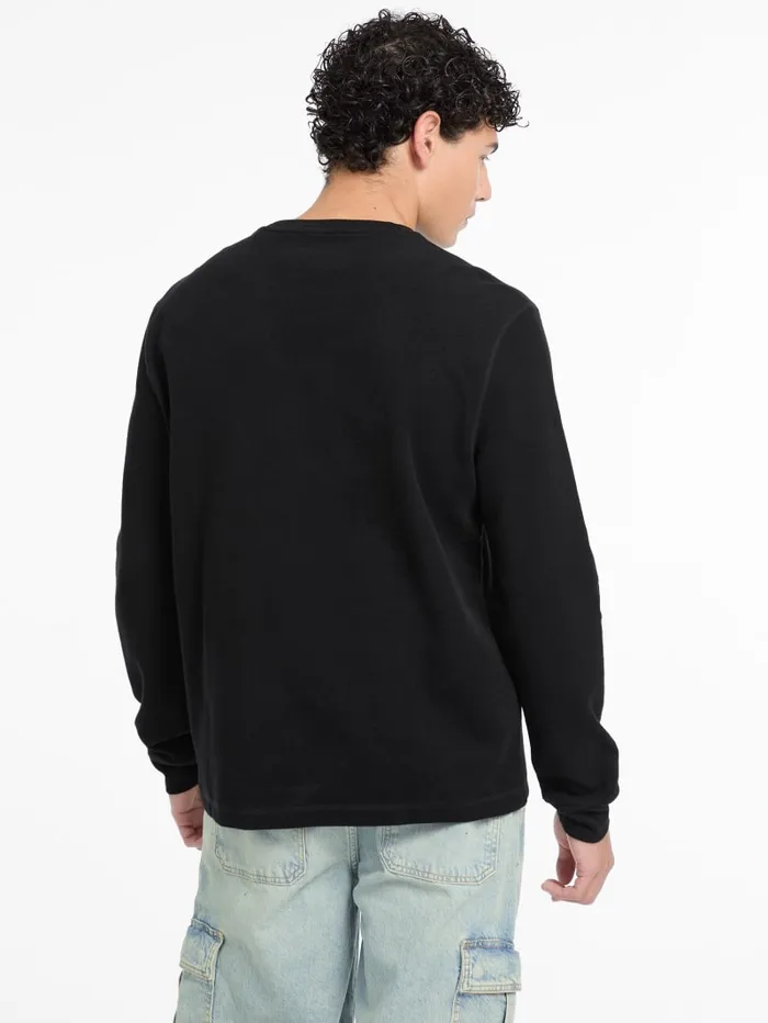 GUESS Hoodies and Sweaters WaffleKnit Mini Triangle LongSleeve Tee Green 8211 Men