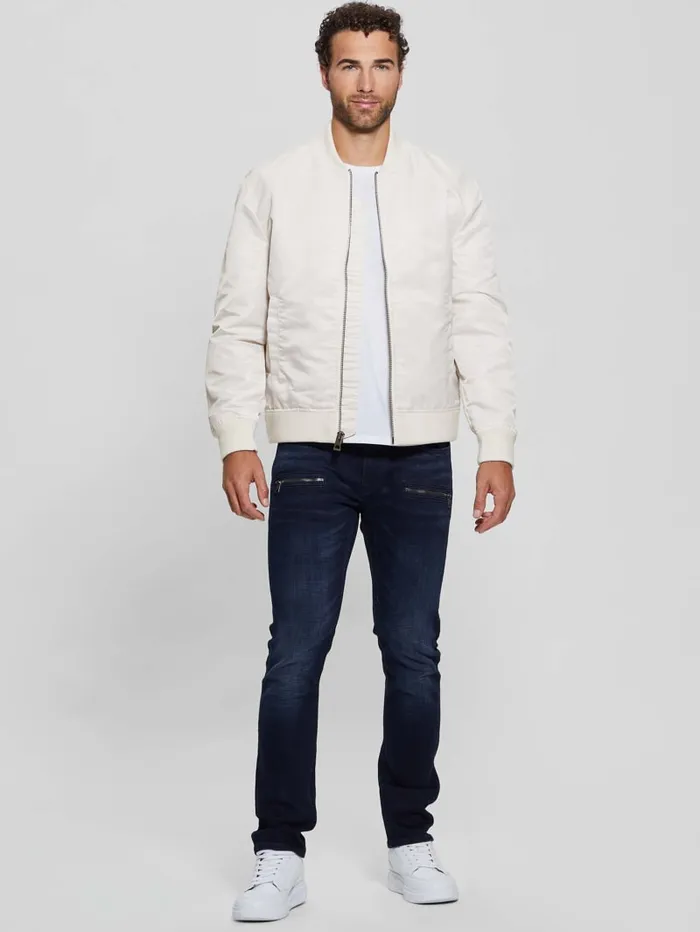 GUESS Jackets and Coats Ace Satin Flight Jacket Beige 8211 Men