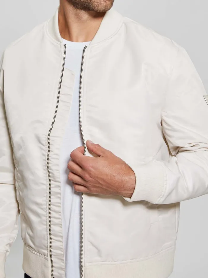 GUESS Jackets and Coats Ace Satin Flight Jacket Beige 8211 Men
