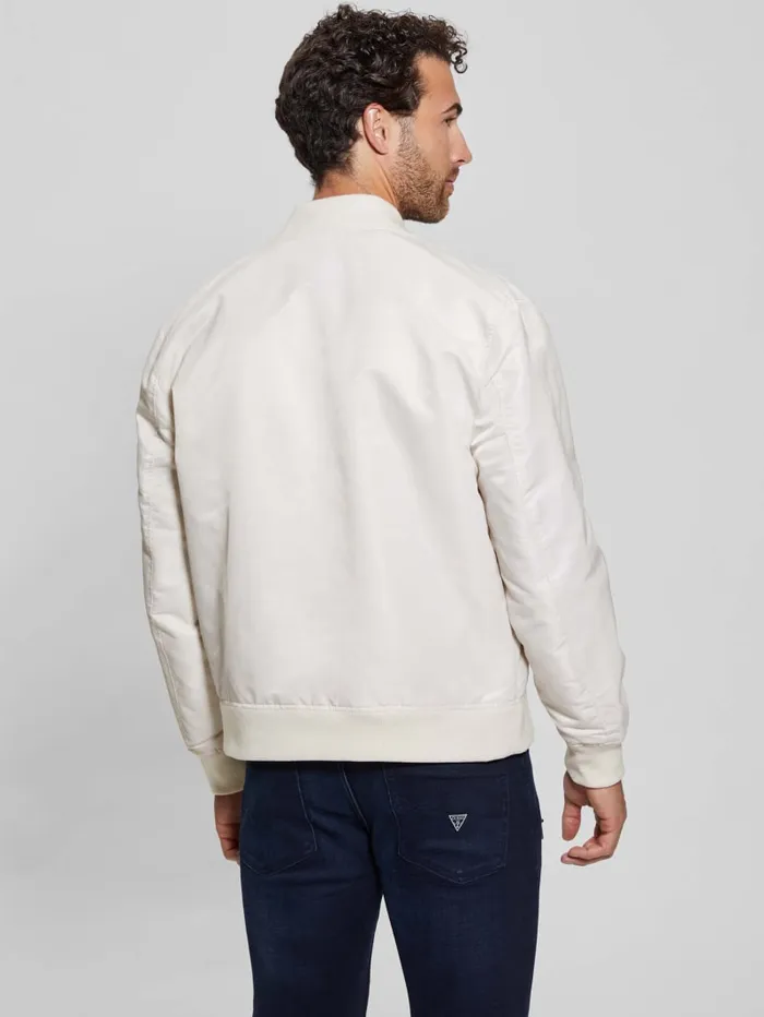 GUESS Jackets and Coats Ace Satin Flight Jacket Beige 8211 Men