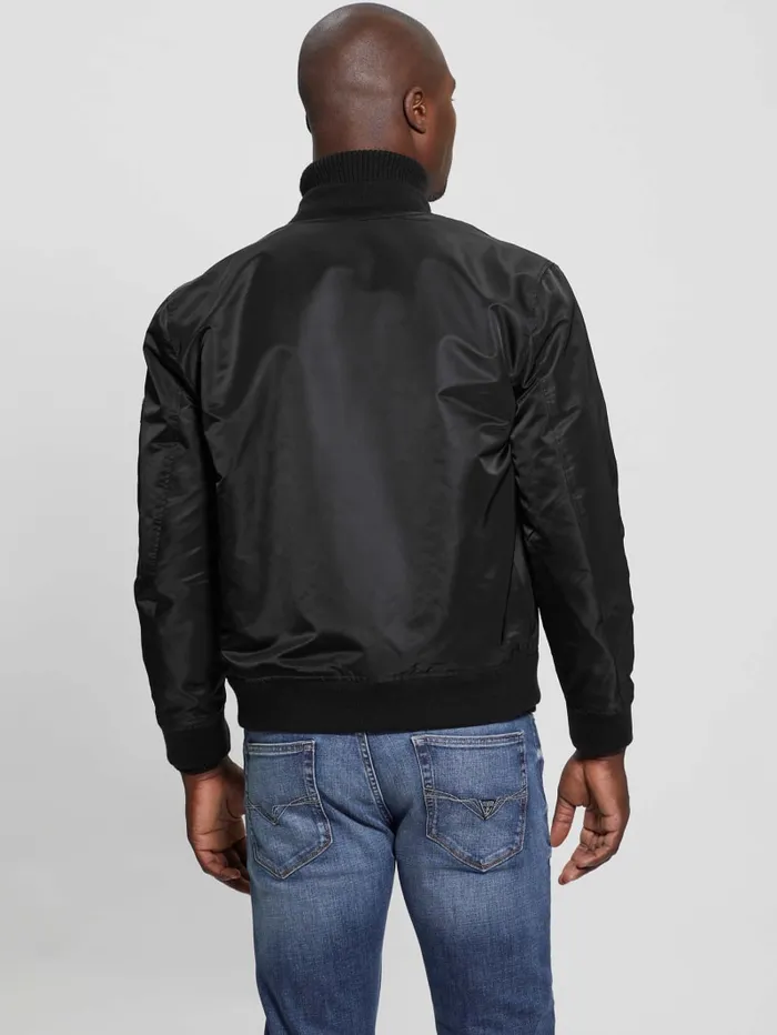 GUESS Jackets and Coats Ace Satin Flight Jacket Beige 8211 Men