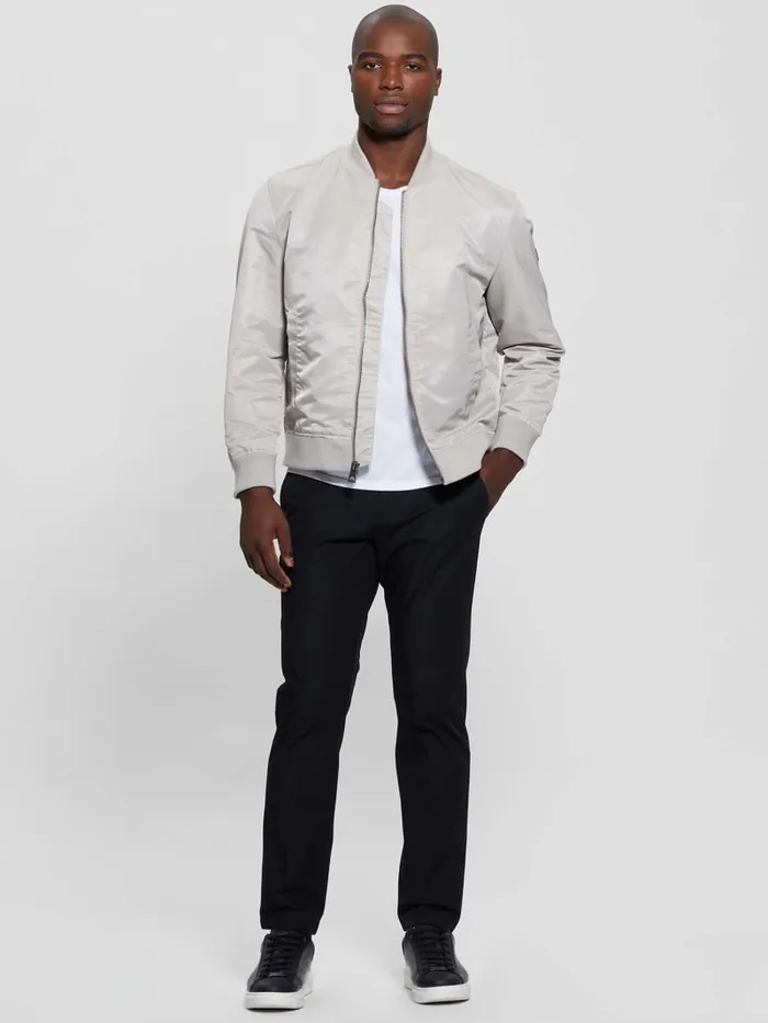 GUESS Jackets and Coats Ace Satin Flight Jacket Beige 8211 Men