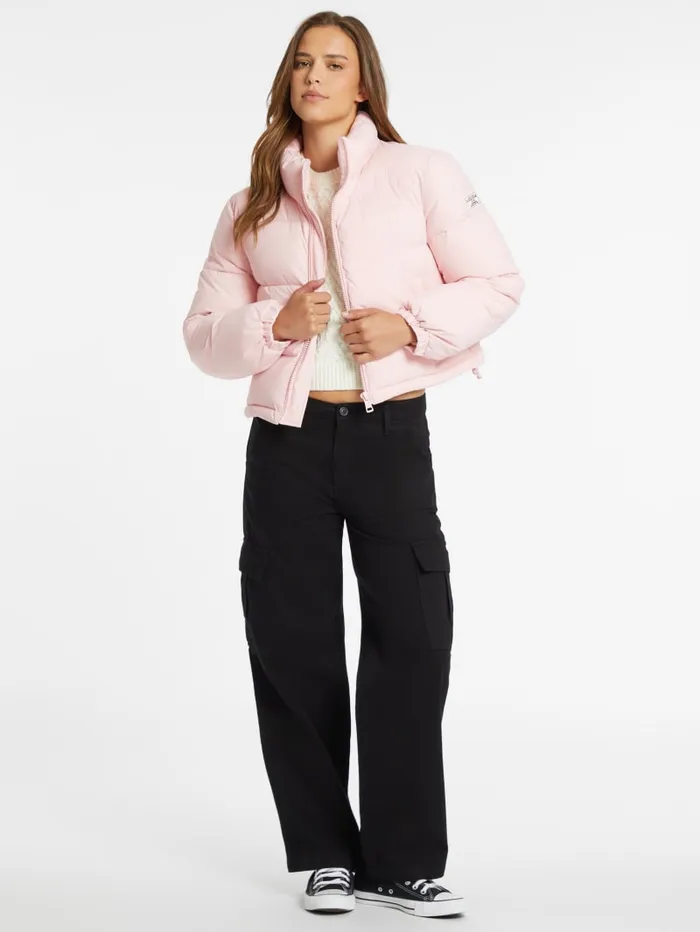GUESS Jackets and Coats Crop Puffer Jacket Pink 8211 Women
