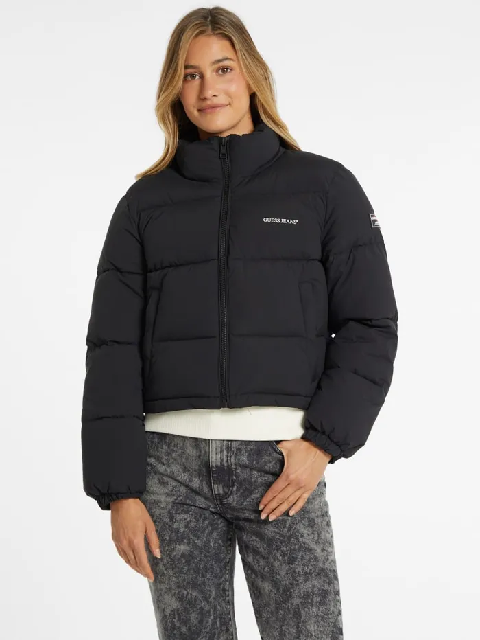 GUESS Jackets and Coats Crop Puffer Jacket Pink 8211 Women