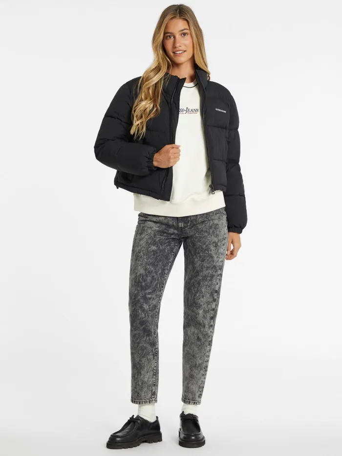 GUESS Jackets and Coats Crop Puffer Jacket Pink 8211 Women