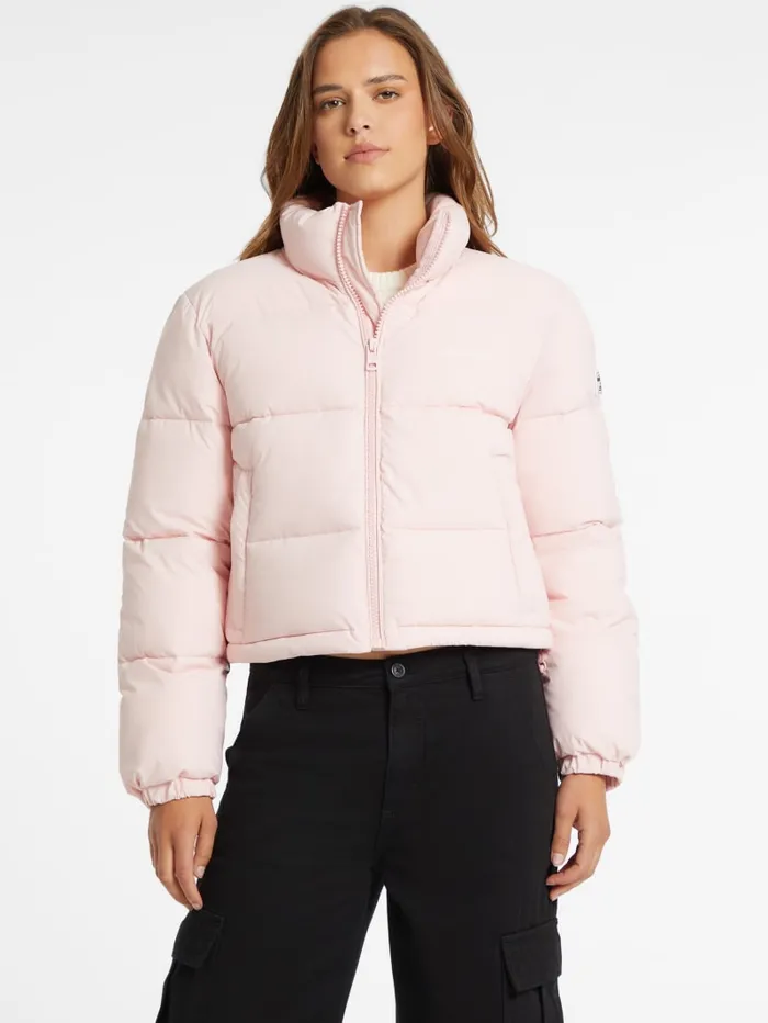 GUESS Jackets and Coats Crop Puffer Jacket Pink 8211 Women