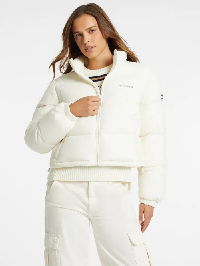 GUESS Jackets and Coats Crop Puffer Jacket Pink 8211 Women