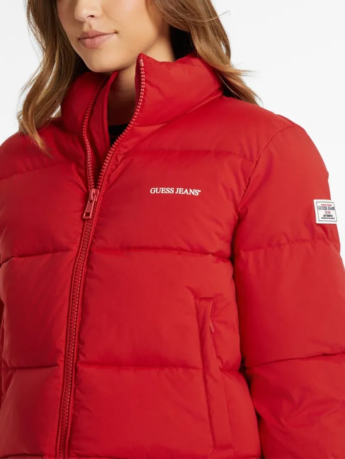 GUESS Jackets and Coats Crop Puffer Jacket Pink 8211 Women